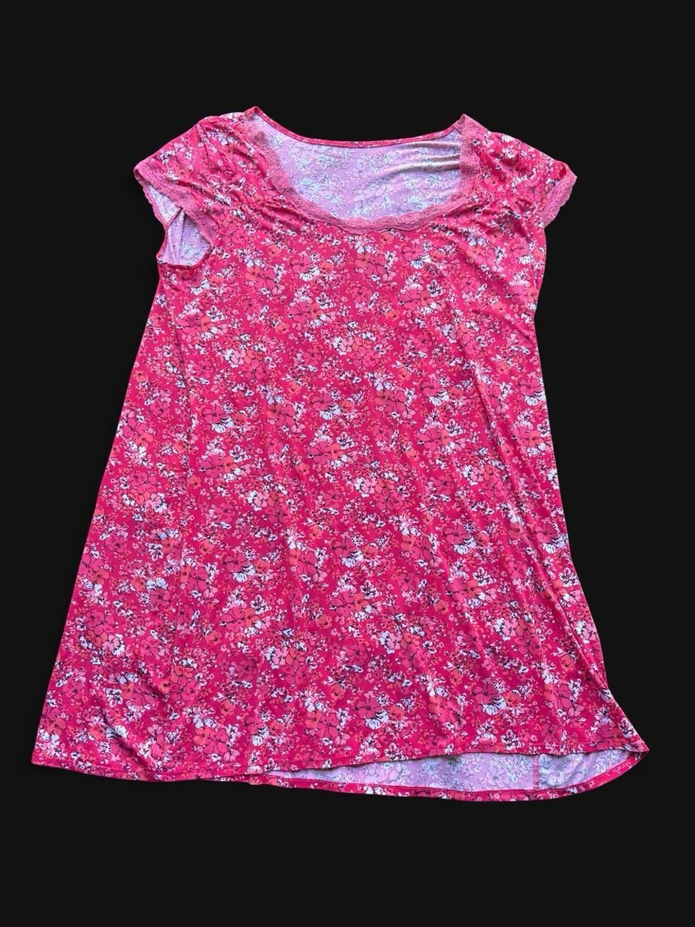 ✨Pink floral babydoll top with lace trim Size 2XL✨